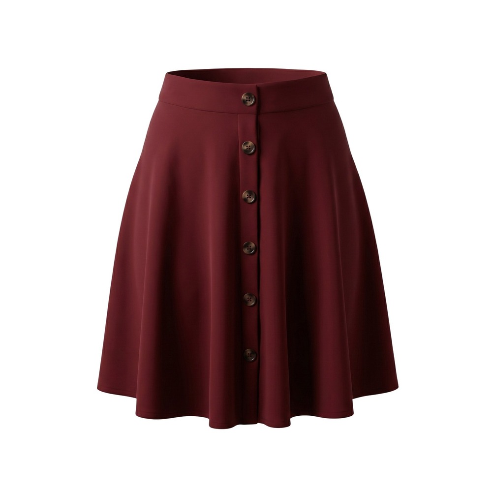 Torrid Button Front‎ Skirt Burgundy Plus Size A-Line Pockets - Size 3 (3X)